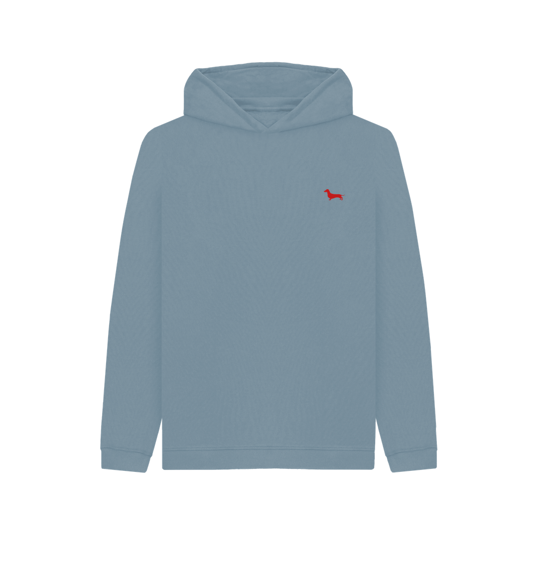 Stone Blue Quaint Kids Hoodie - Embroidered