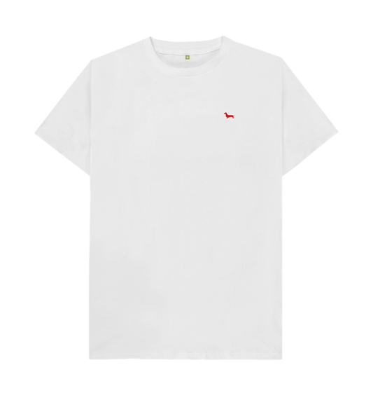 White Quaint Basic Tee - Embroidered