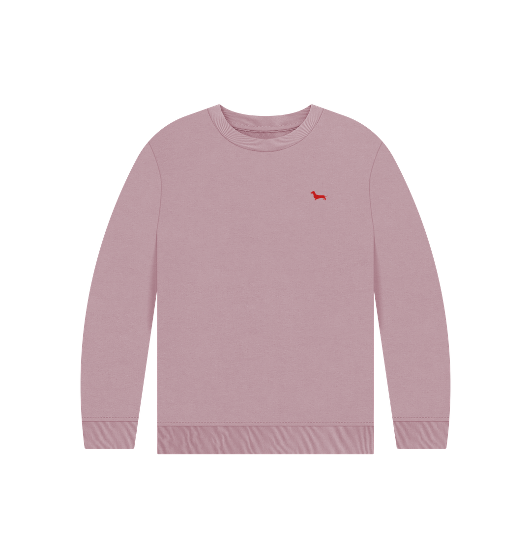 Mauve Quaint Kids Jumper - Embroidered