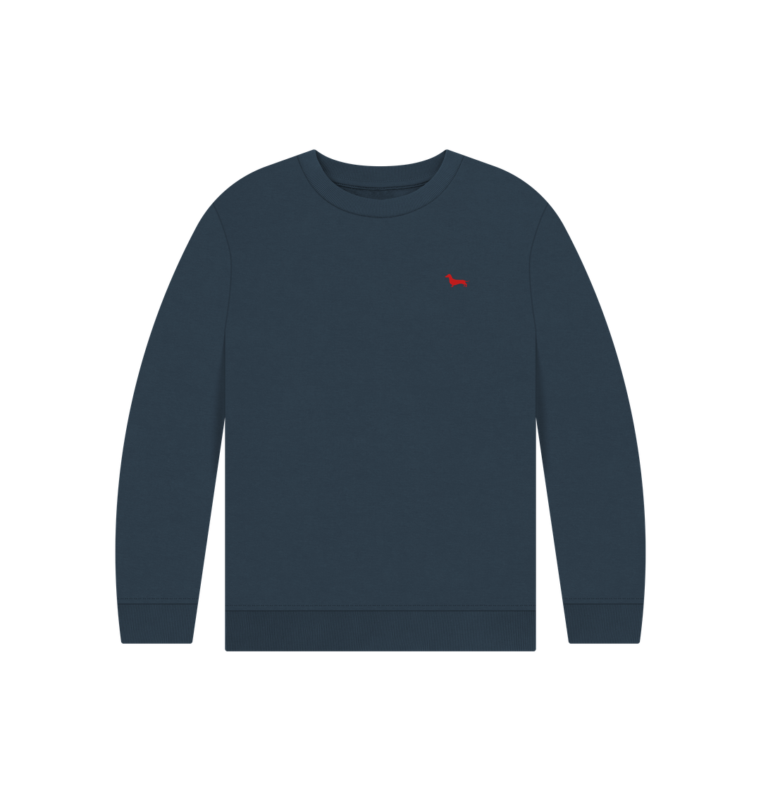 Navy Blue Quaint Kids Jumper - Embroidered