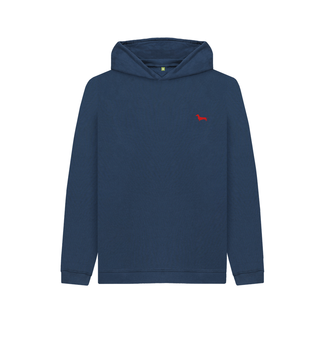 Navy Blue Quaint Kids Hoodie - Embroidered