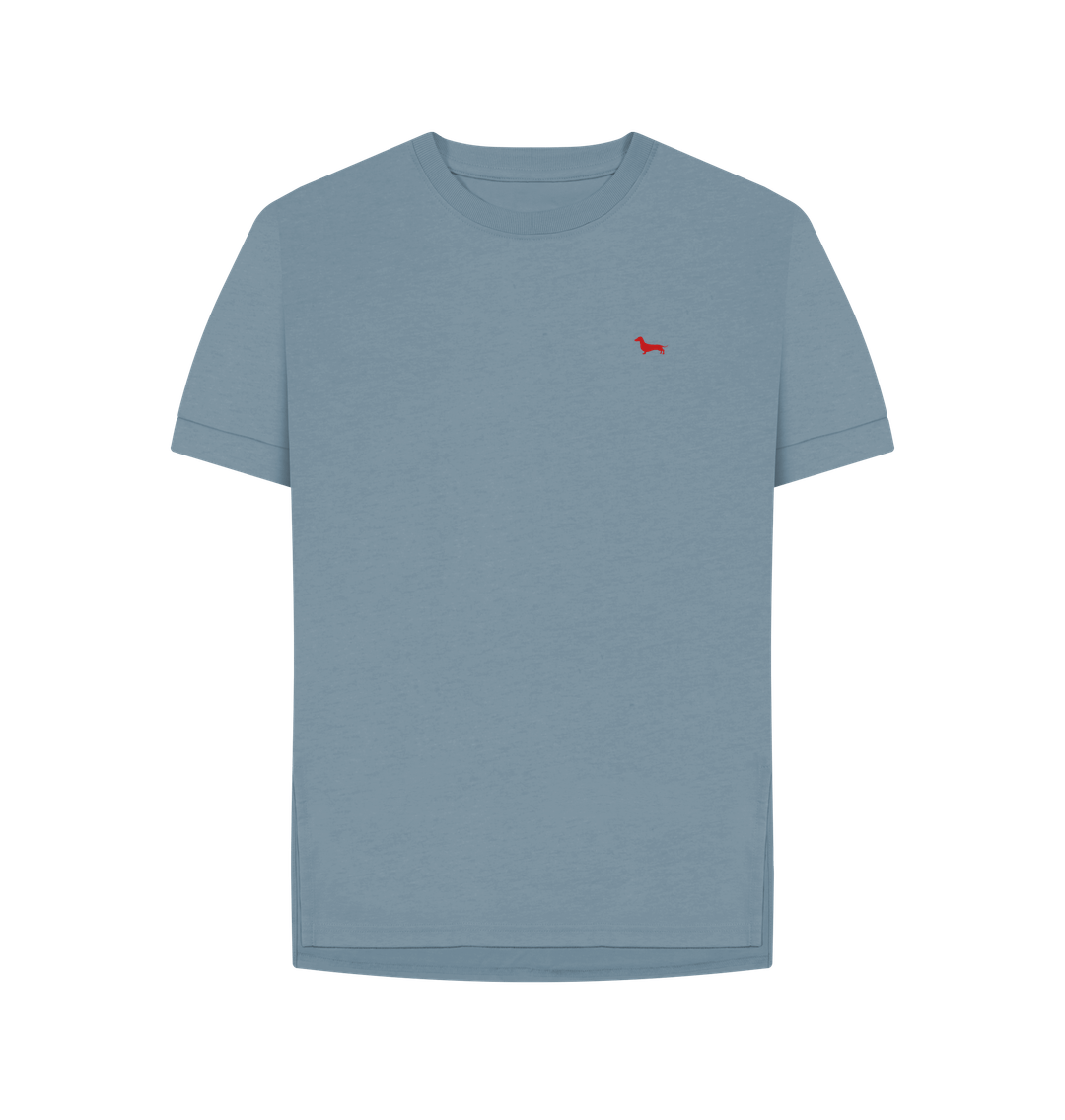 Stone Blue Quaint Ladies Tee - Embroidered